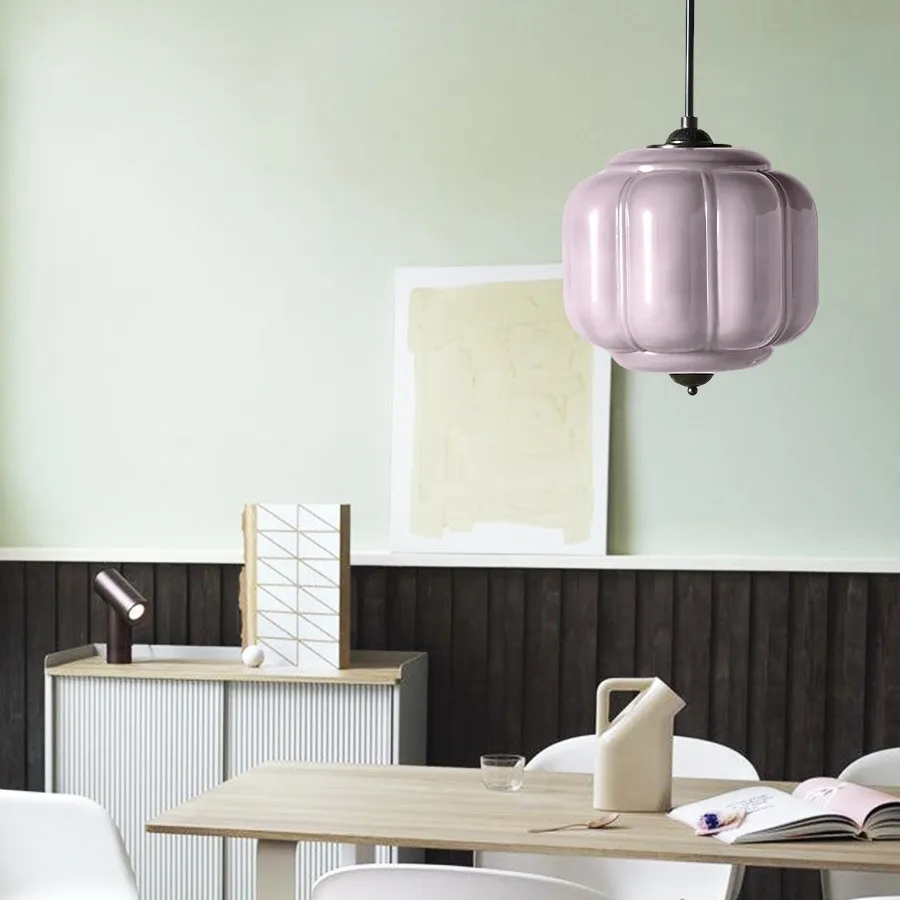 Vintage Eloise Opal Glass Pendant Light KL926