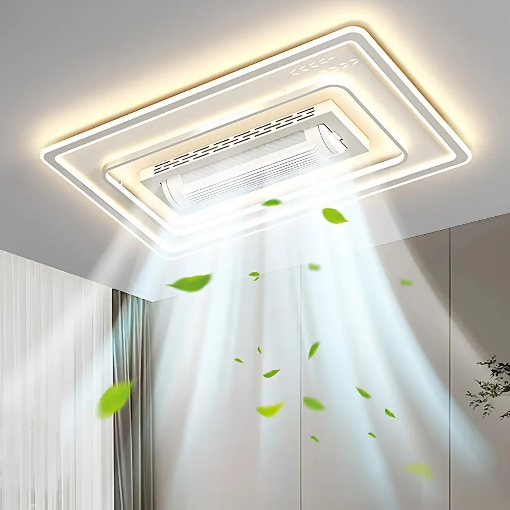 Modern Quiet Flush Mount Bladeless Ceiling Fan Light KL939