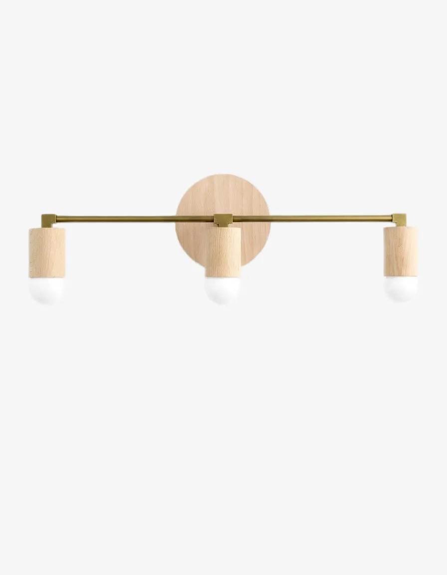 Mobilux Line Wood and Vanity Light - Bohemian Bathroom Lighting Fixture KL1469