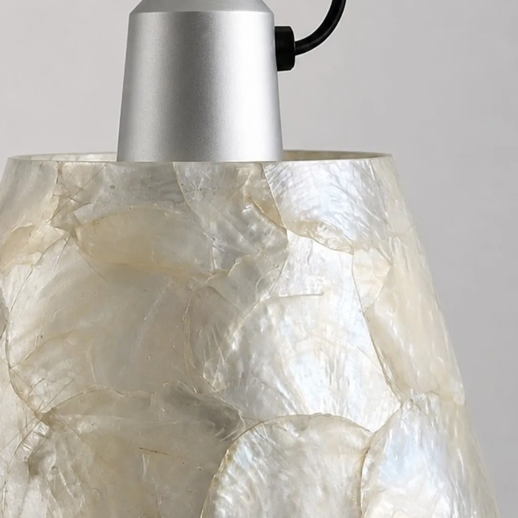 Lunavera Modern Capiz Shell or Fabric Shade Adjustable Arm Wall Lamp for Bedroom A20
