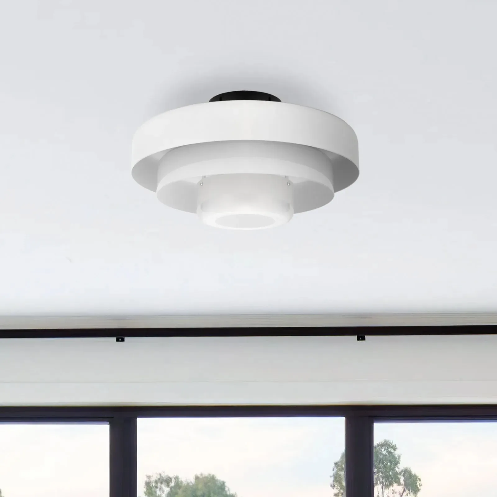 Three-Tier Bauhaus Ceiling Lamp - Bold Colors Ceiling Light for Bedroom or Lounge KL885