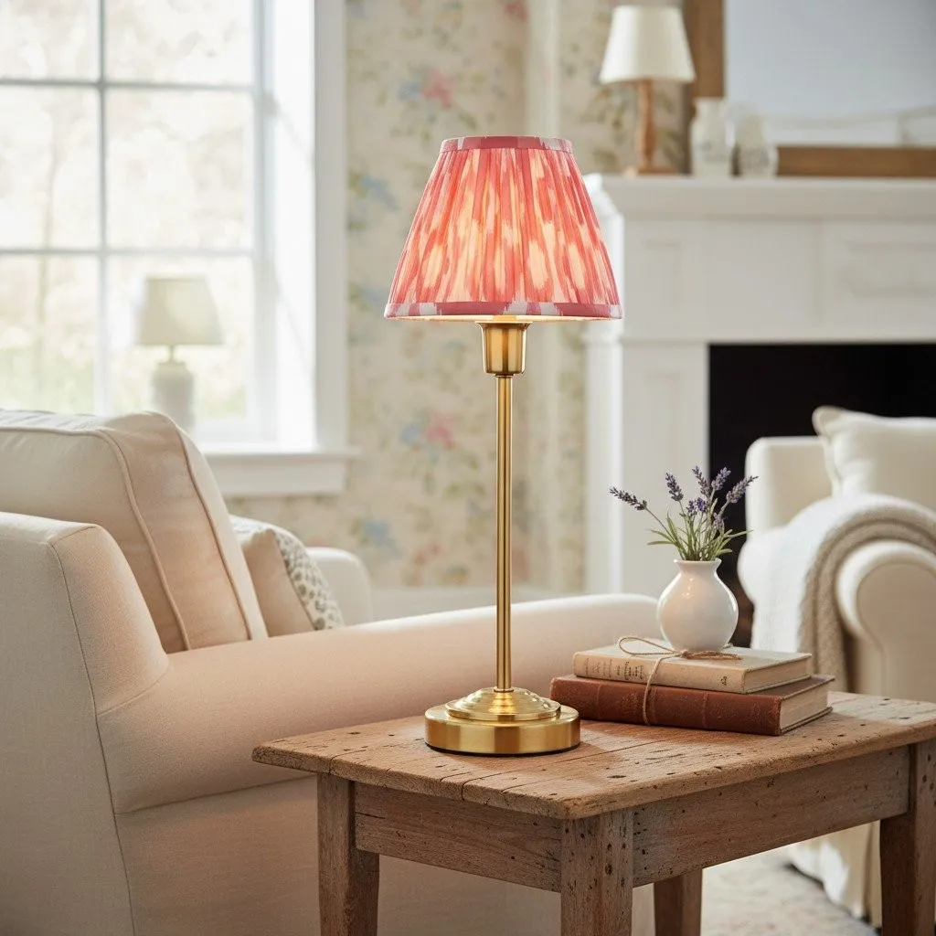 Bronzuno Patterned Fabric Table Lamp - Brass or Bronze Finish Modern-Bohemian Bedside & Living Space Light KL1909