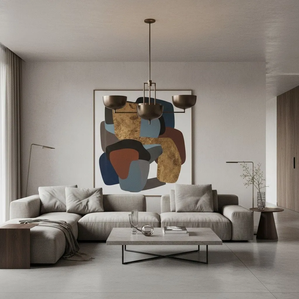 Lustrona Multi-Light Chandelier Metal Dome Shades - Streamlined Modern for Dining Room KL1622