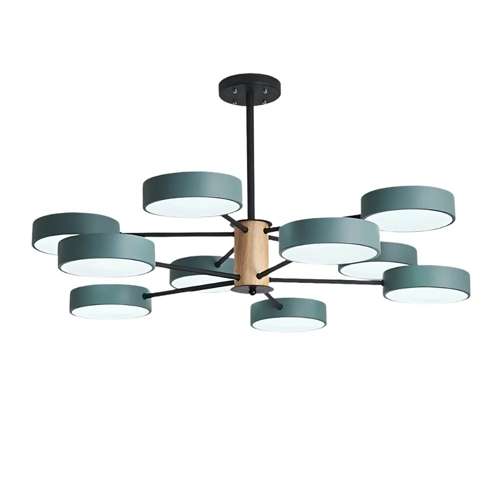 Scandinavian Branched Round Wood Chandelier KL886