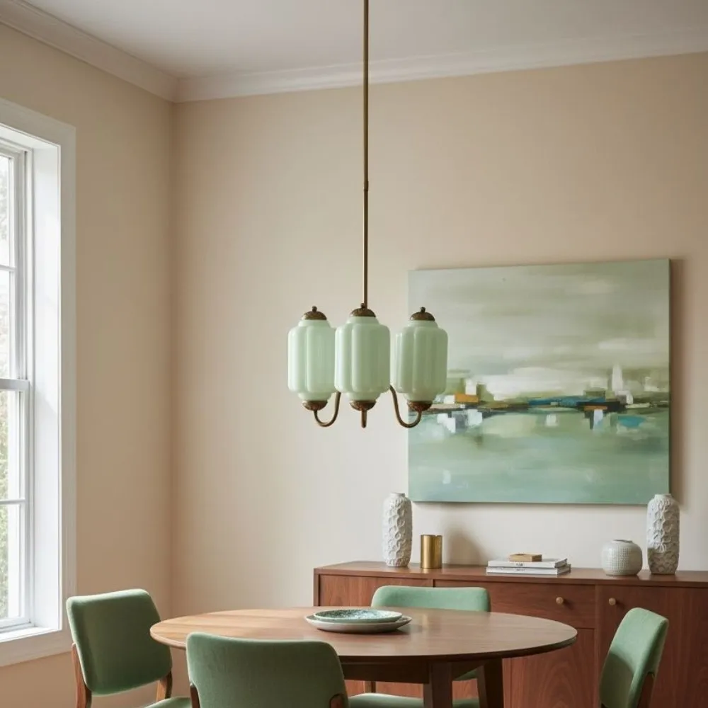 Vintage Eloise Glass 3 Lights Chandelier For Living Room KL928