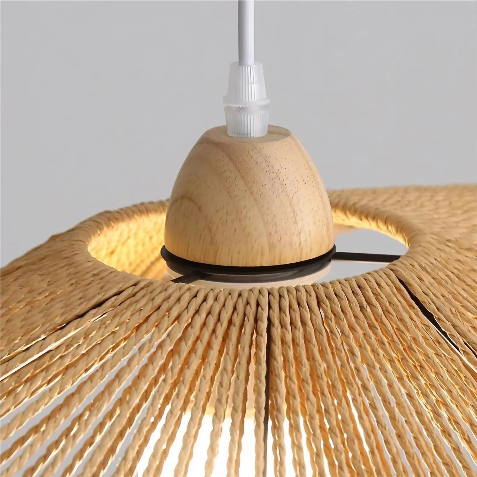 Retro Zen Straw Hat Rattan Pendant Light KL52