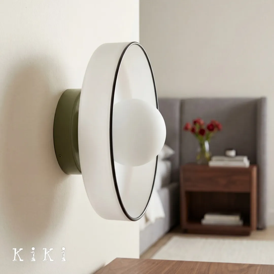 Kalo Round Glass Metal Base Wall Light Ceiling Light- Disc Orb Wall Sconce for Modern Interior KL922