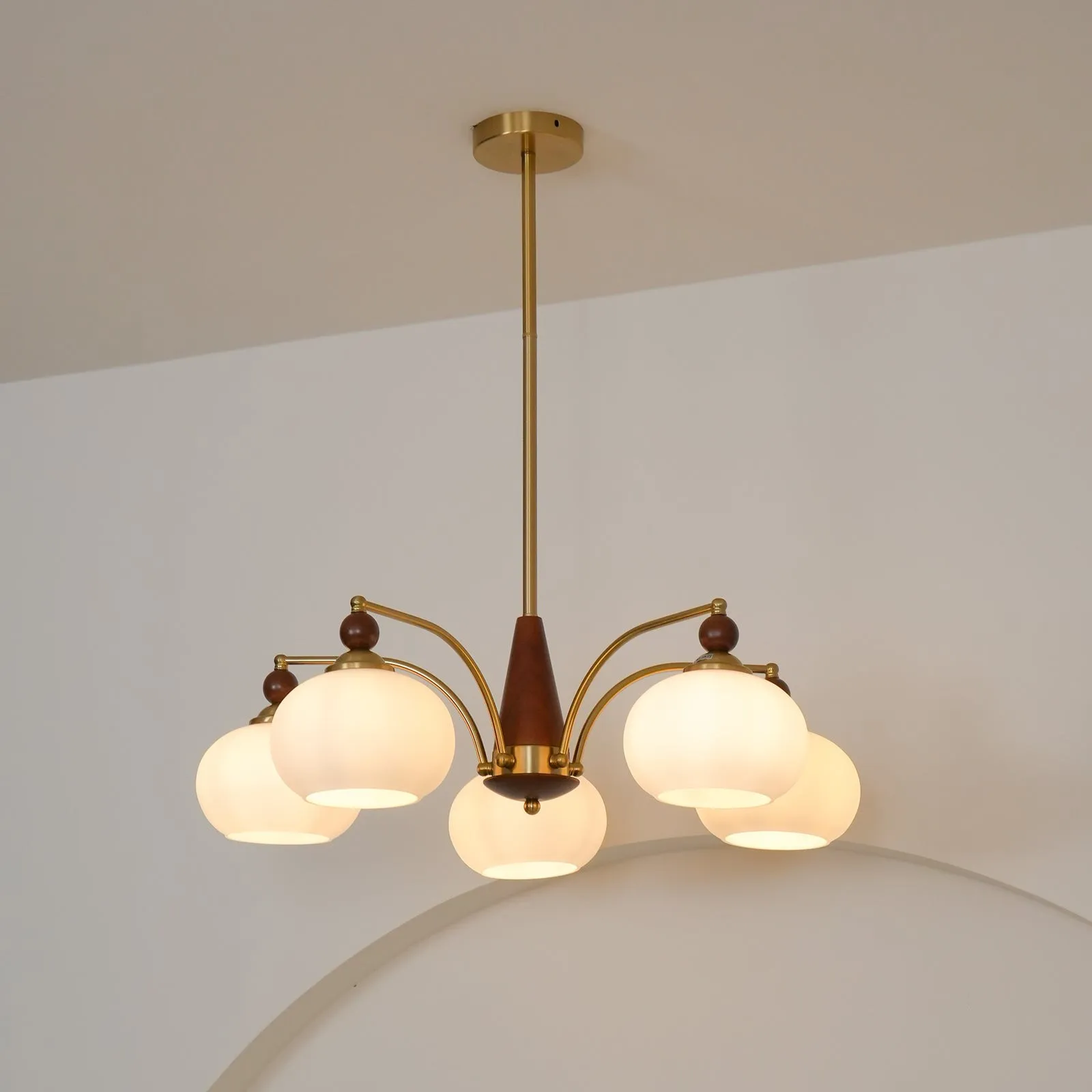 Vintage Multihead Persimmon Chandelier KL609