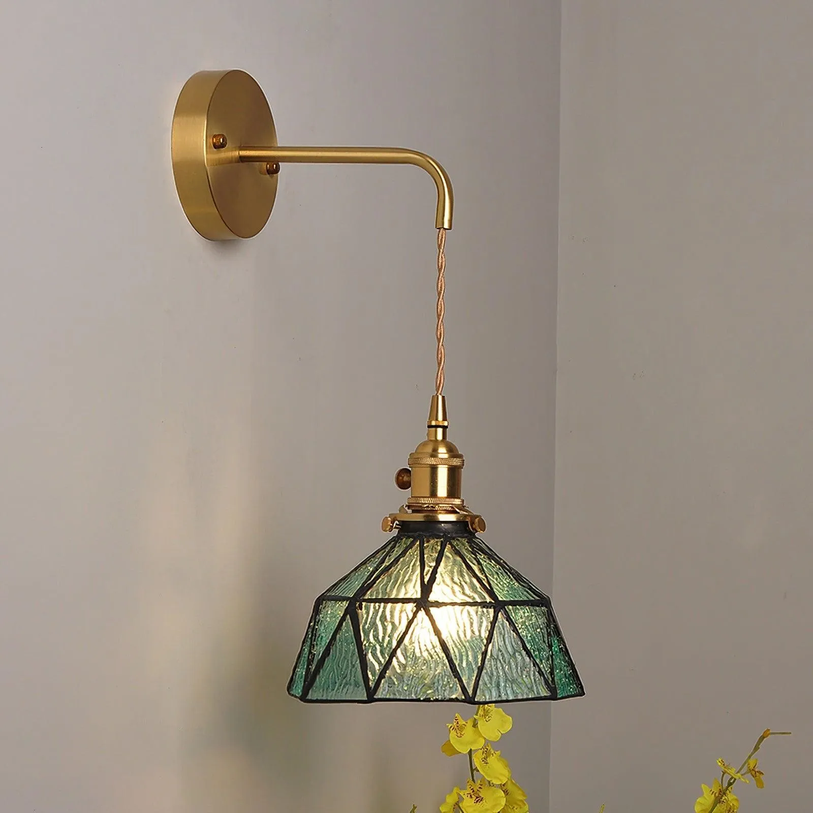 Retro Pastoral Glass Wall Lamp KL613