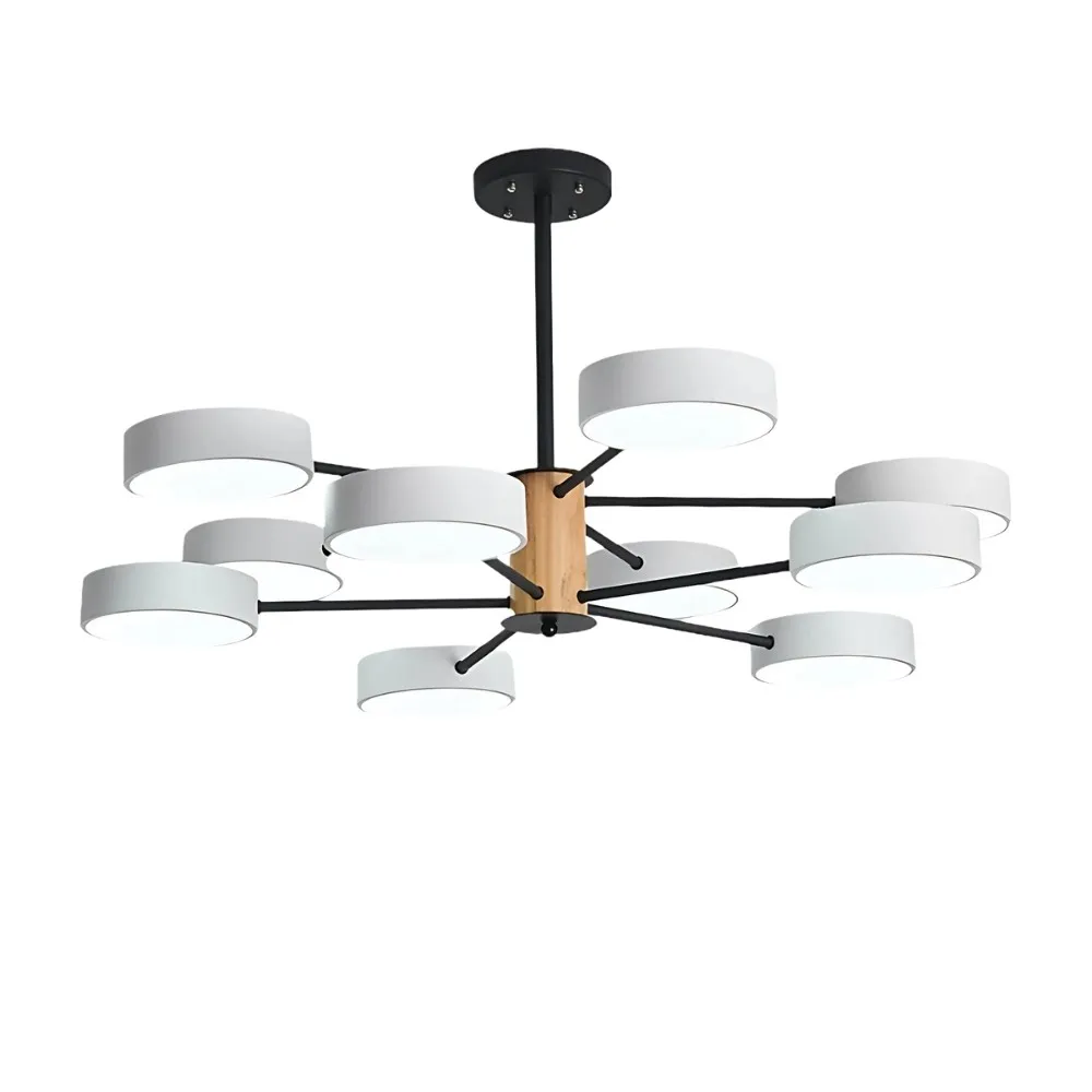 Scandinavian Branched Round Wood Chandelier KL886