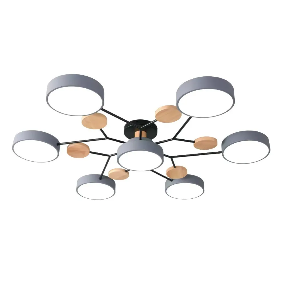 Coloful Branched Round Wooden Ceiling Light KL159
