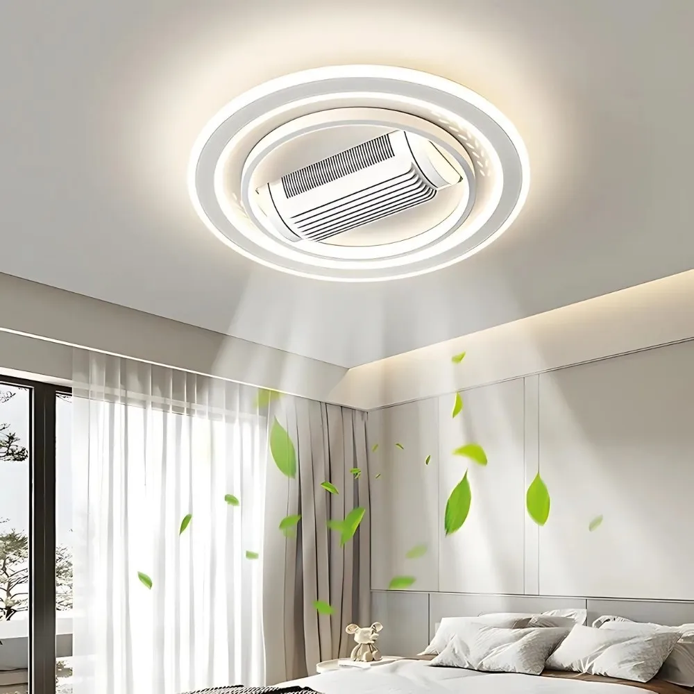 Modern Quiet Flush Mount Bladeless Ceiling Fan Light KL939