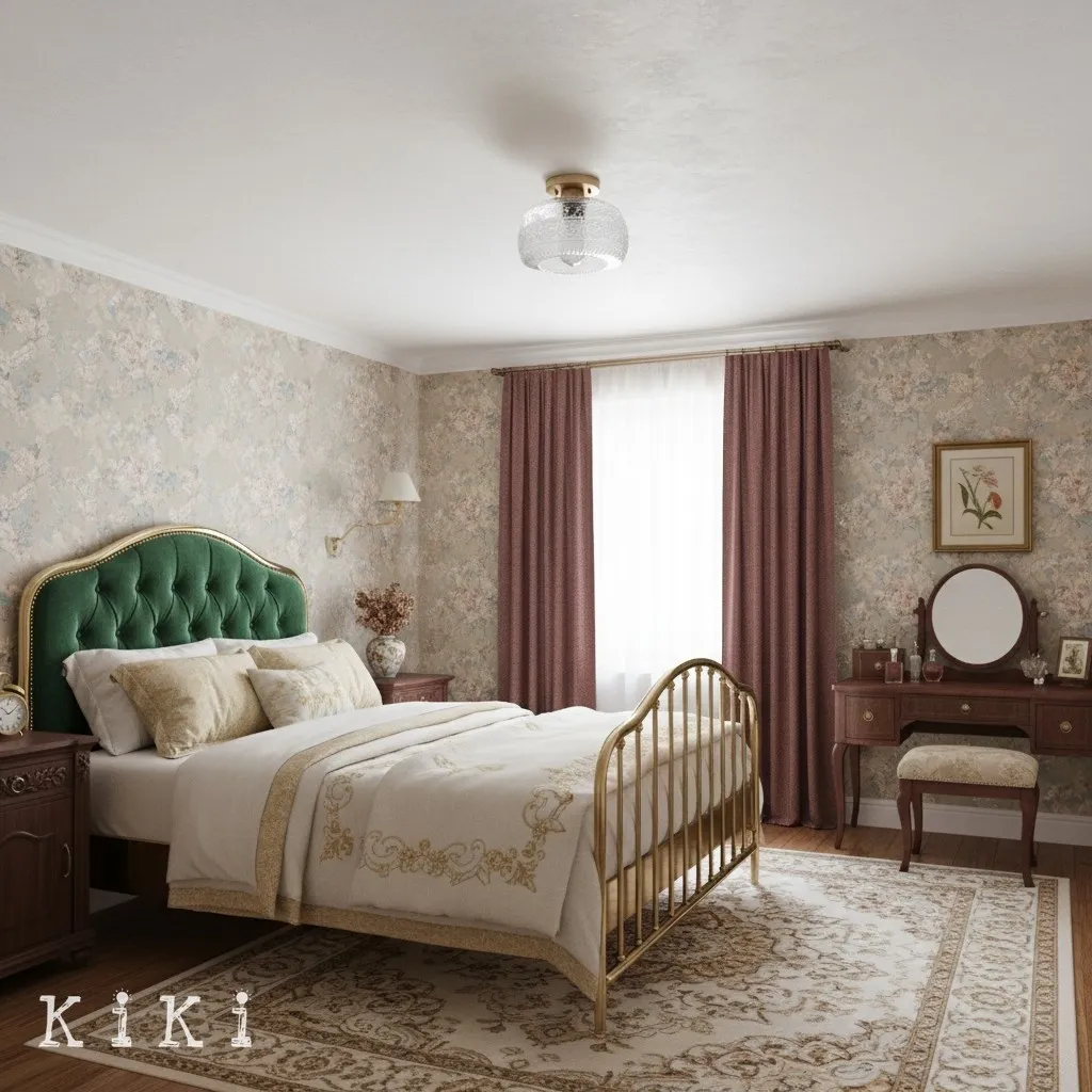 Lurex Engraved Glass Ceiling Light - Classic Floral Semi Flush Mount for Interior KL830