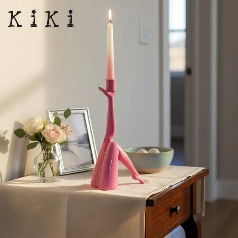 Kickra Sculptural Leg Base Candle Holder - Modern Artistic Design Table Or Living Room Decor KL2204