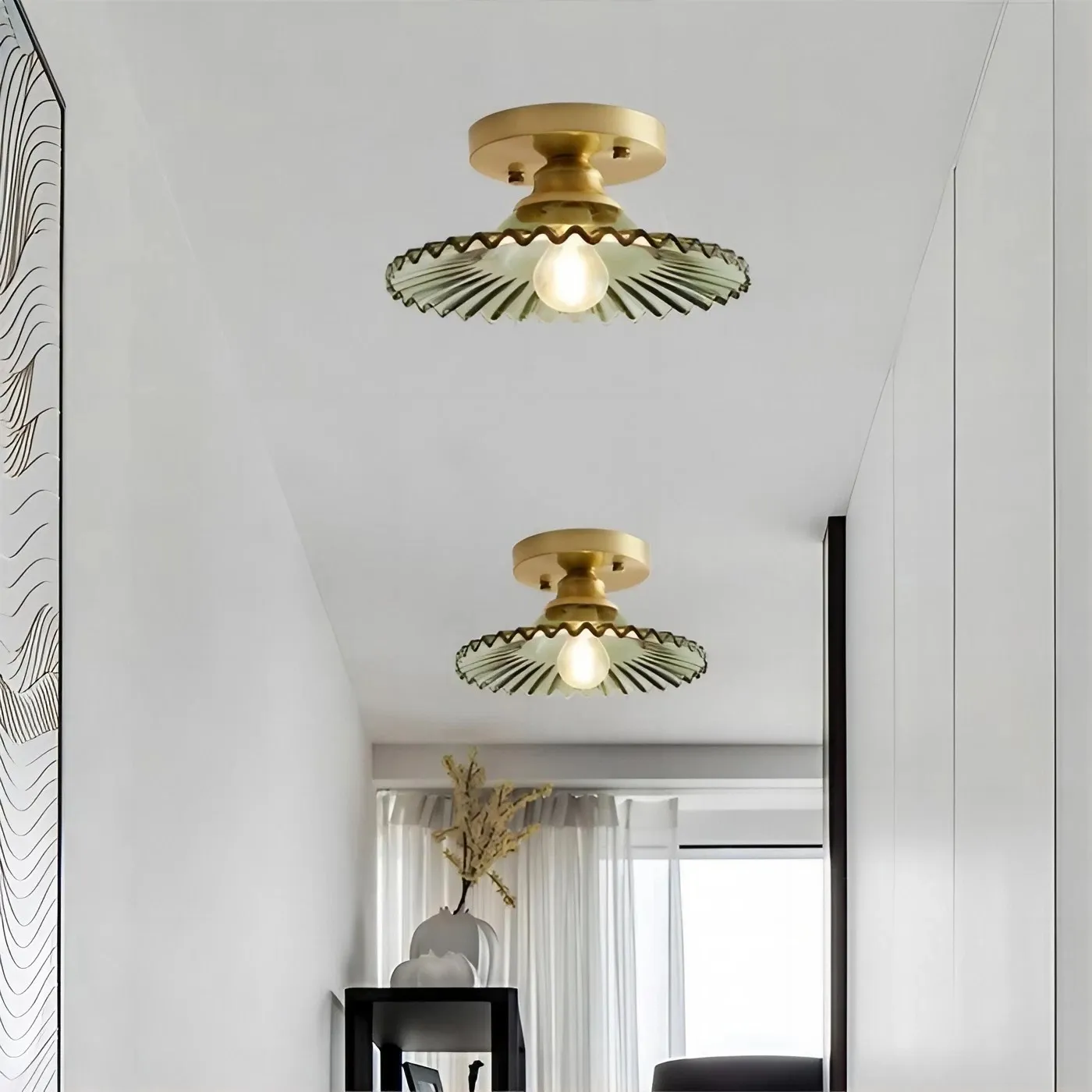 Vintage Design Stained Glass Ceiling Light KL65