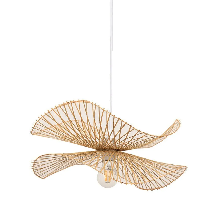 Bamboo Woven Lotus Pendant Light