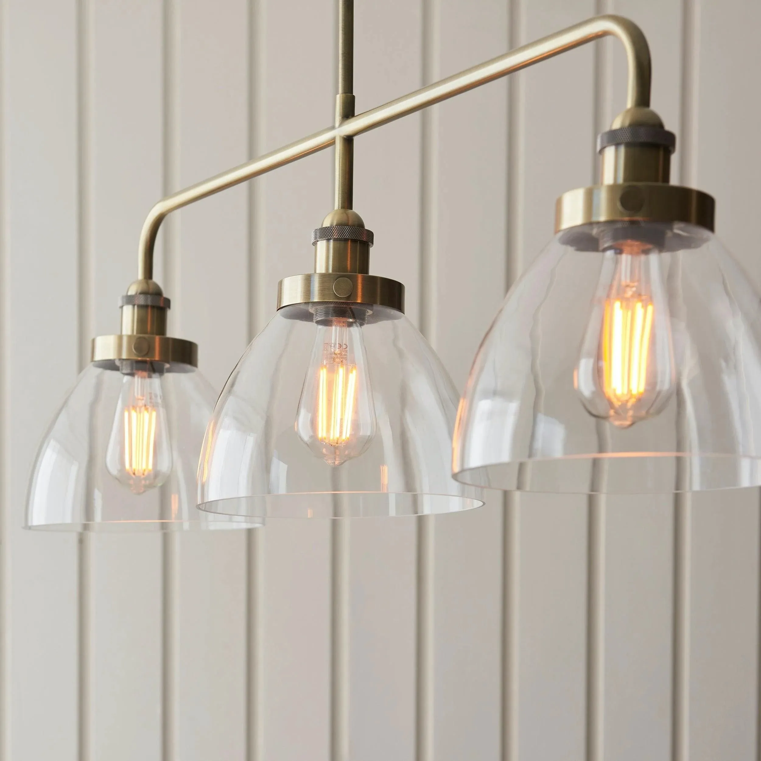 Novera Industrial 3 Light Linear Pendant Light - Modern Metal Style for Kitchen & Dining Room KL1965