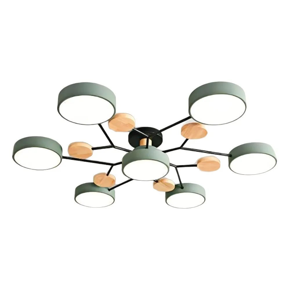 Nordic LED Branched Circle Wooden Ceiling Light KL39