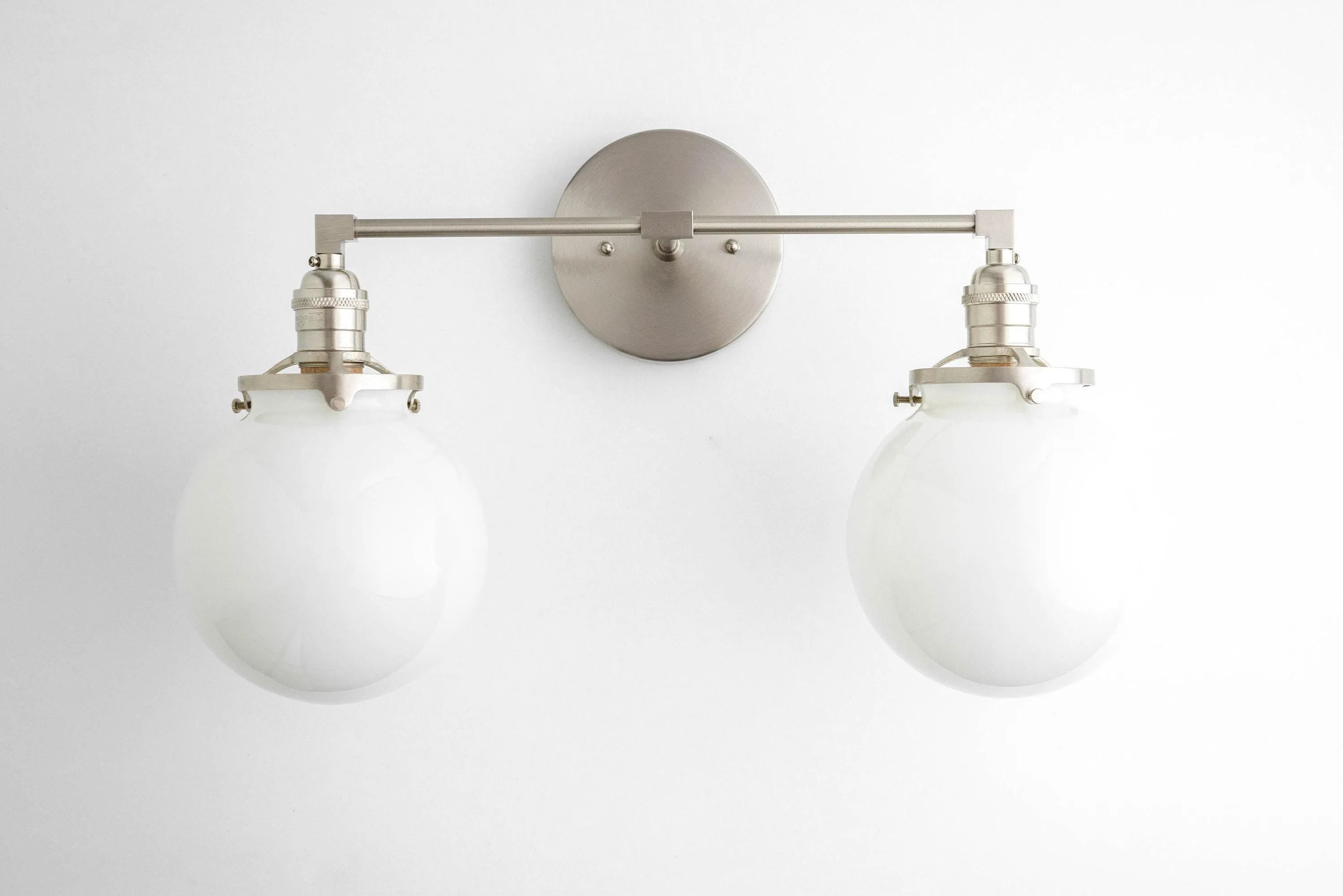 Lumio Globe Glass Globe Vanity Light - Modern Two Light Bathroom Sconce KL1404