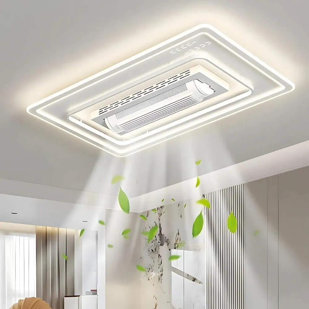 Modern Quiet Flush Mount Bladeless Ceiling Fan Light KL939