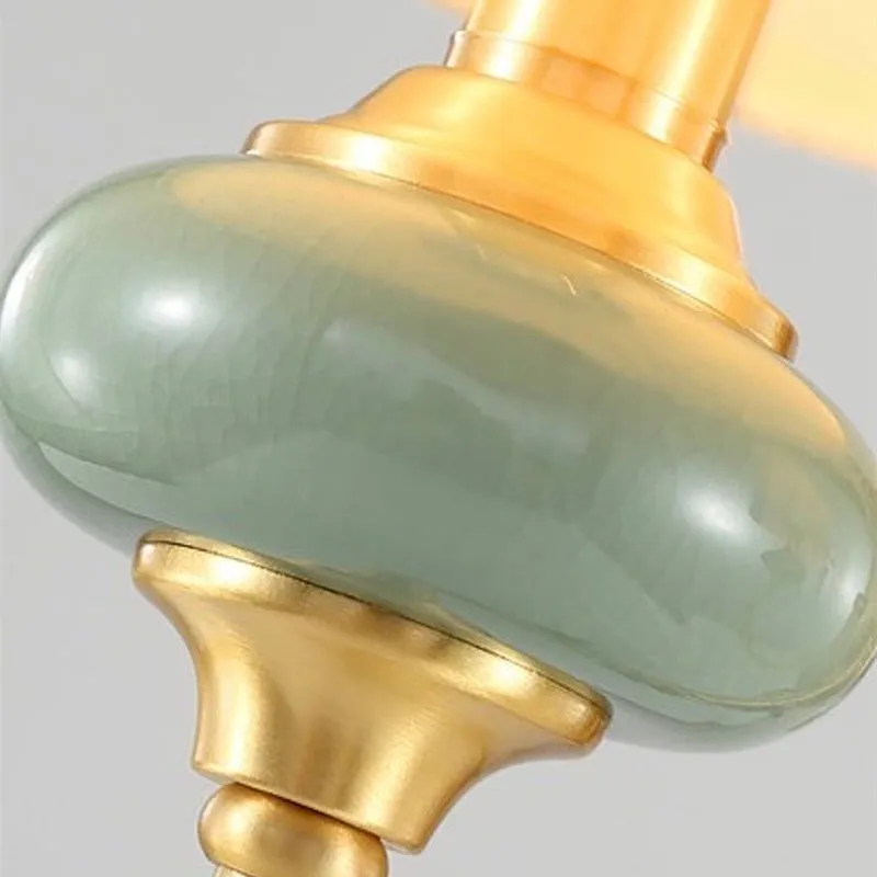 Rowanea Ceramic Wall Sconce with Fabric Shade and Metal Finish - Farmhouse Modern Hallway Light KL2197