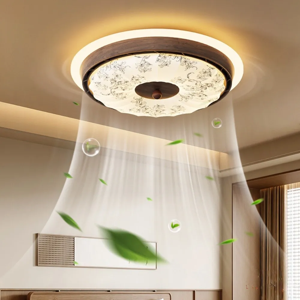 Vintage Bladeless Silent Ceiling Fan Light For Bedroom KL934