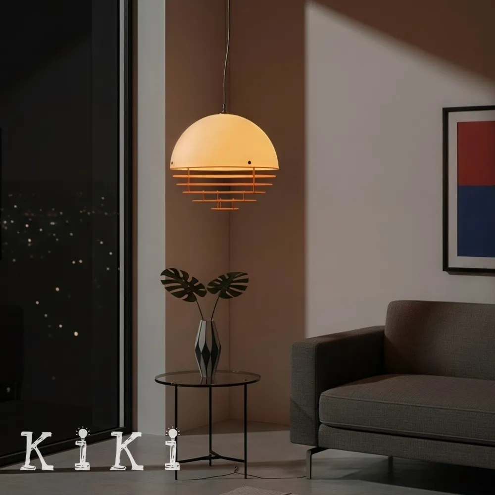 Sunset Pendant Light - Medieval Bauhaus Orange Orb Pendant Light KL880