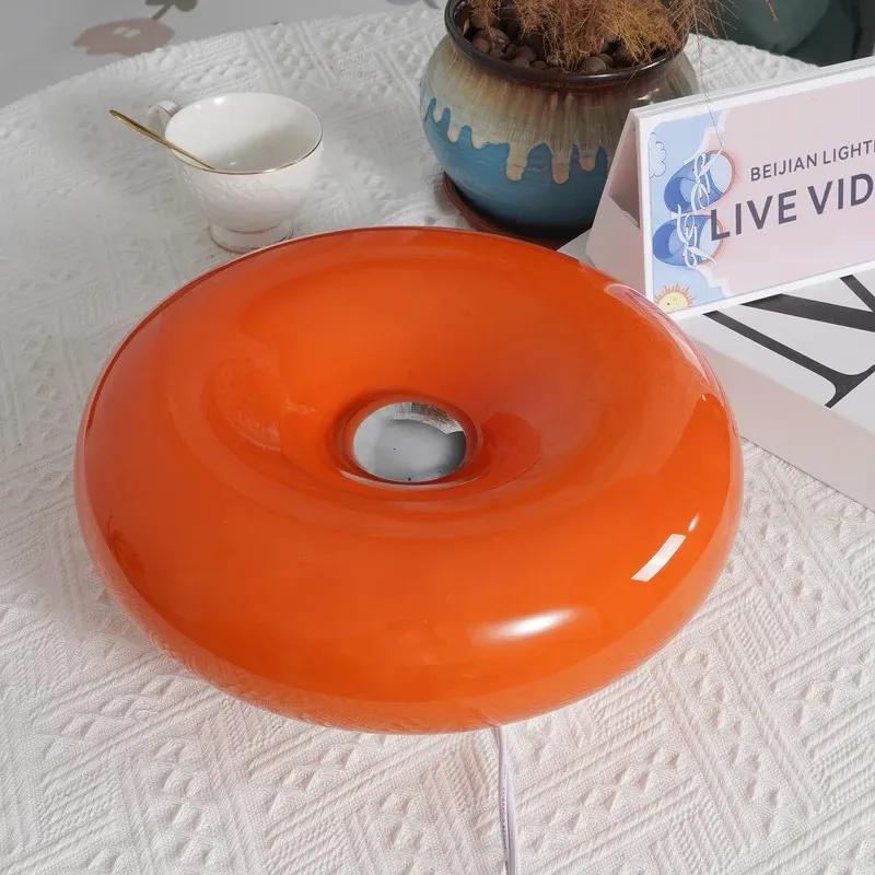 Bauhaus Inspired Round Table Lamp - Donut Glass Wall Light for Home Styling KL25
