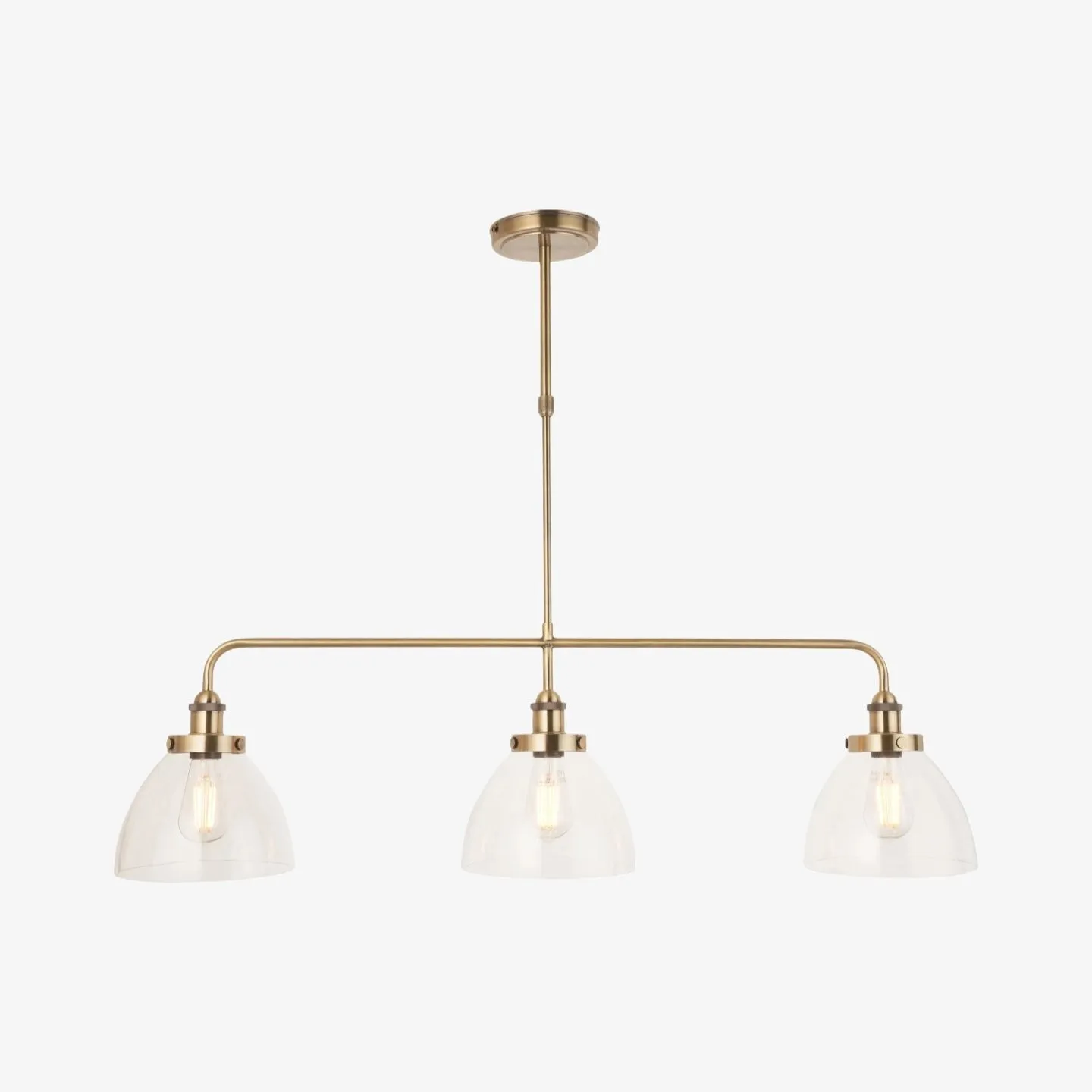Novera Industrial 3 Light Linear Pendant Light - Modern Metal Style for Kitchen & Dining Room KL1965