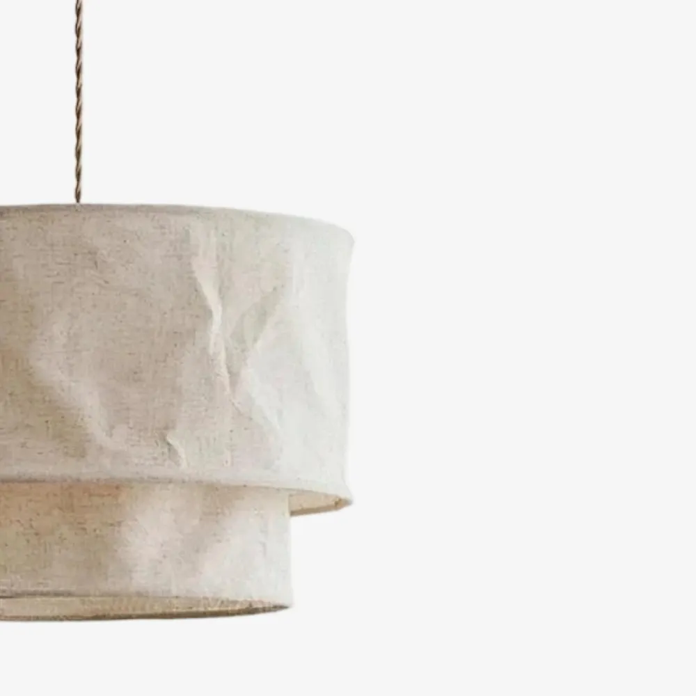 Aeroloom Minimalist Layered Textile Pendant Light for Dining and Lounge Areas KL2086