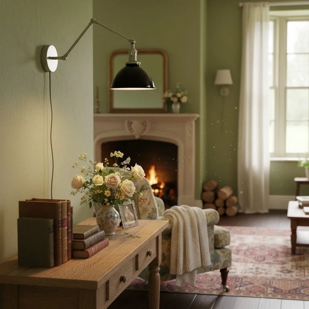 Conique Metal Vintage Industrial Swing Arm Wall Lamp - Adjustable Dome Shade for Study KL1440