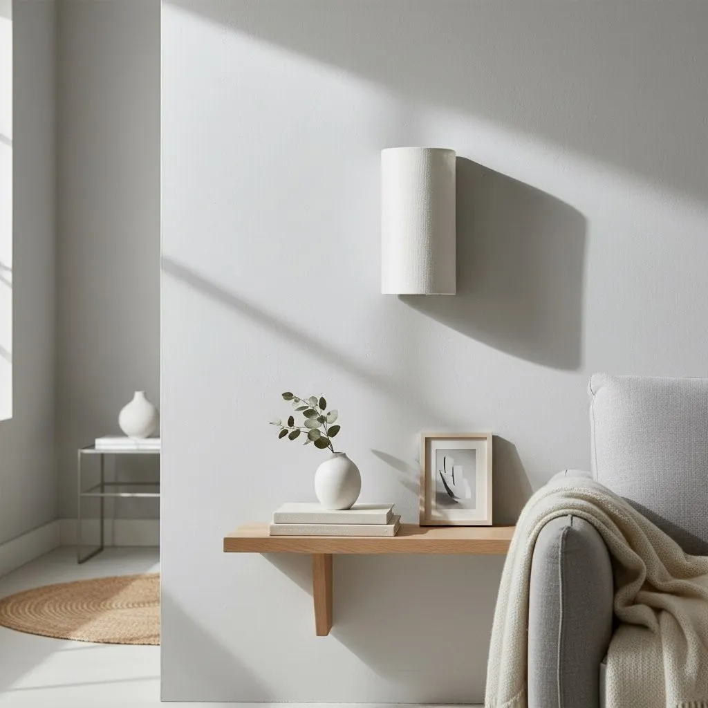 Linbron Minimalist Natural Linen Wall Sconce for Bedroom and Hallway KL2039