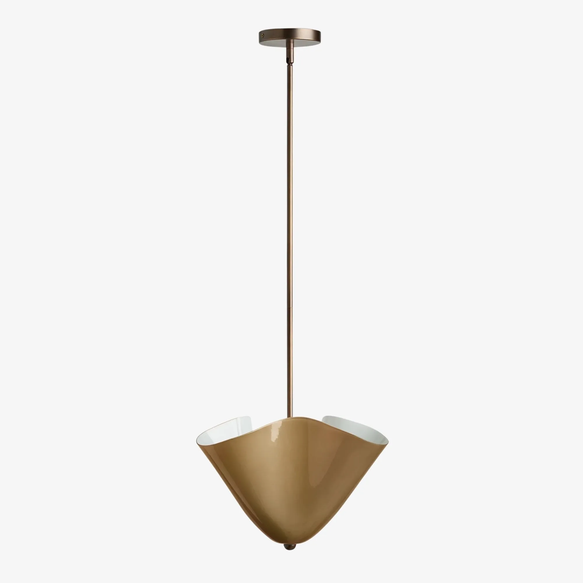 Bellina Radner Pendant Light – Colored Glass Shade with Brass Detail for Modern Spaces KL1417