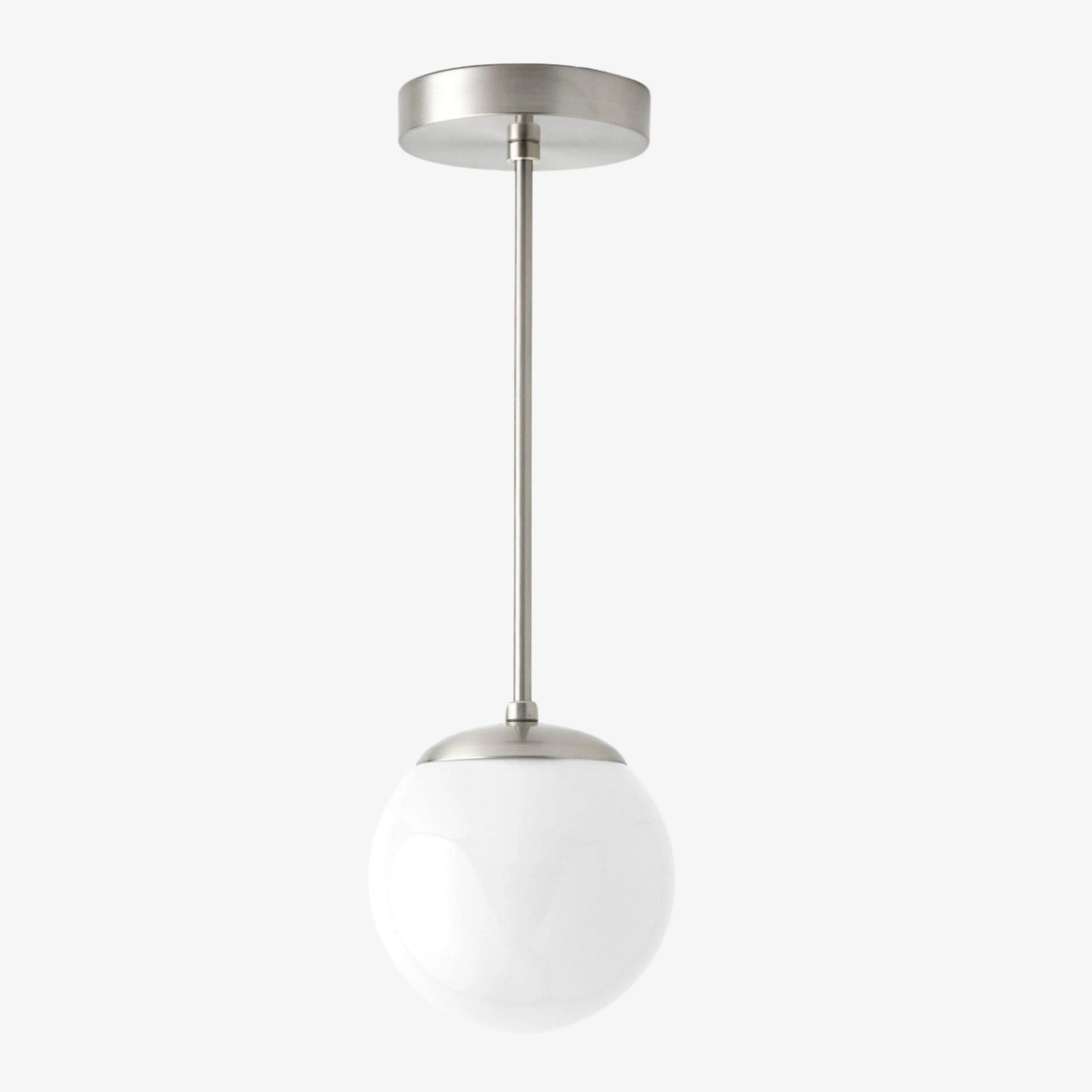 Glorica Glass White Globe Pendant Light - Mid Century Modern Glass Hanging Fixture KL1423