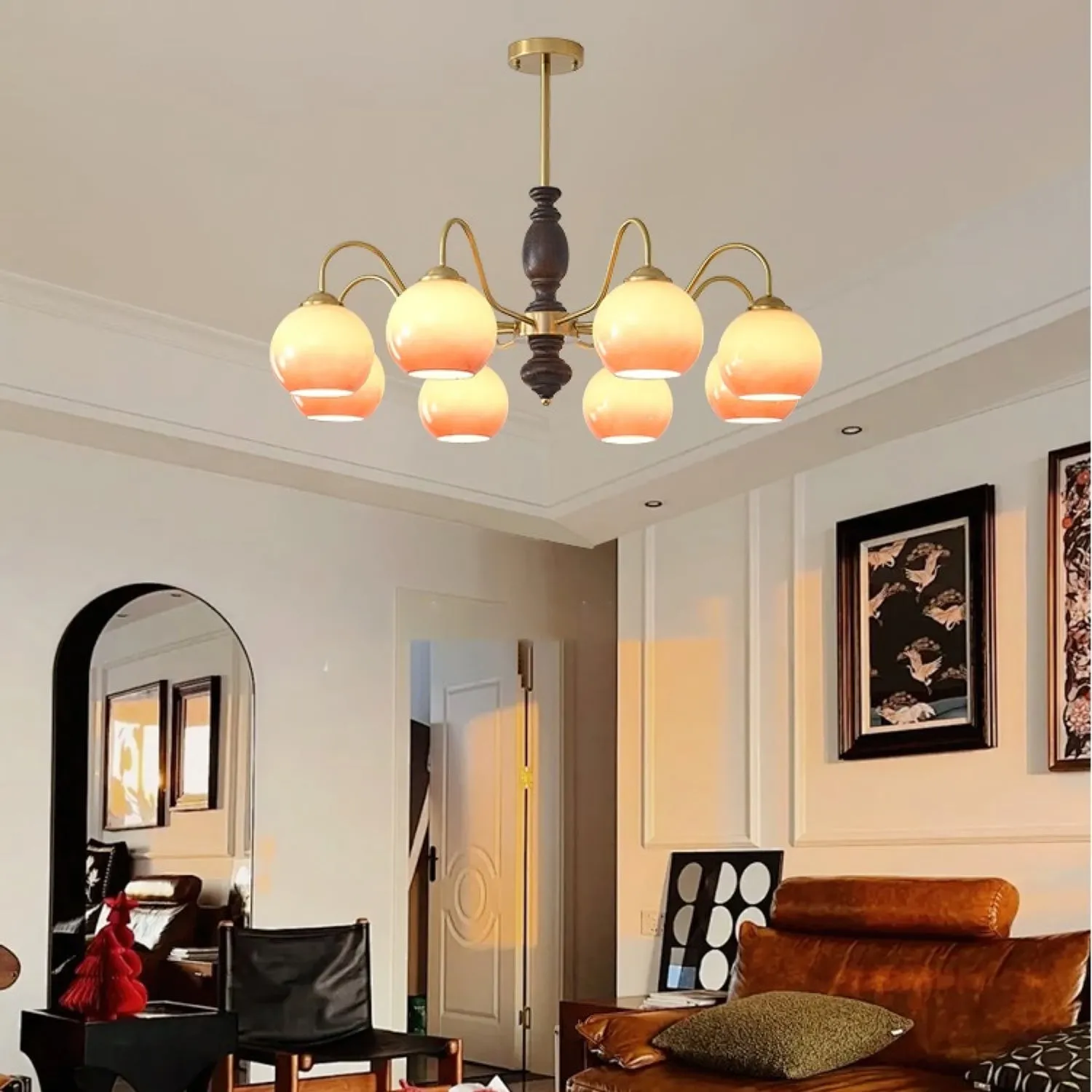 French Medieval Style Caramel Orb Chandelier KL279