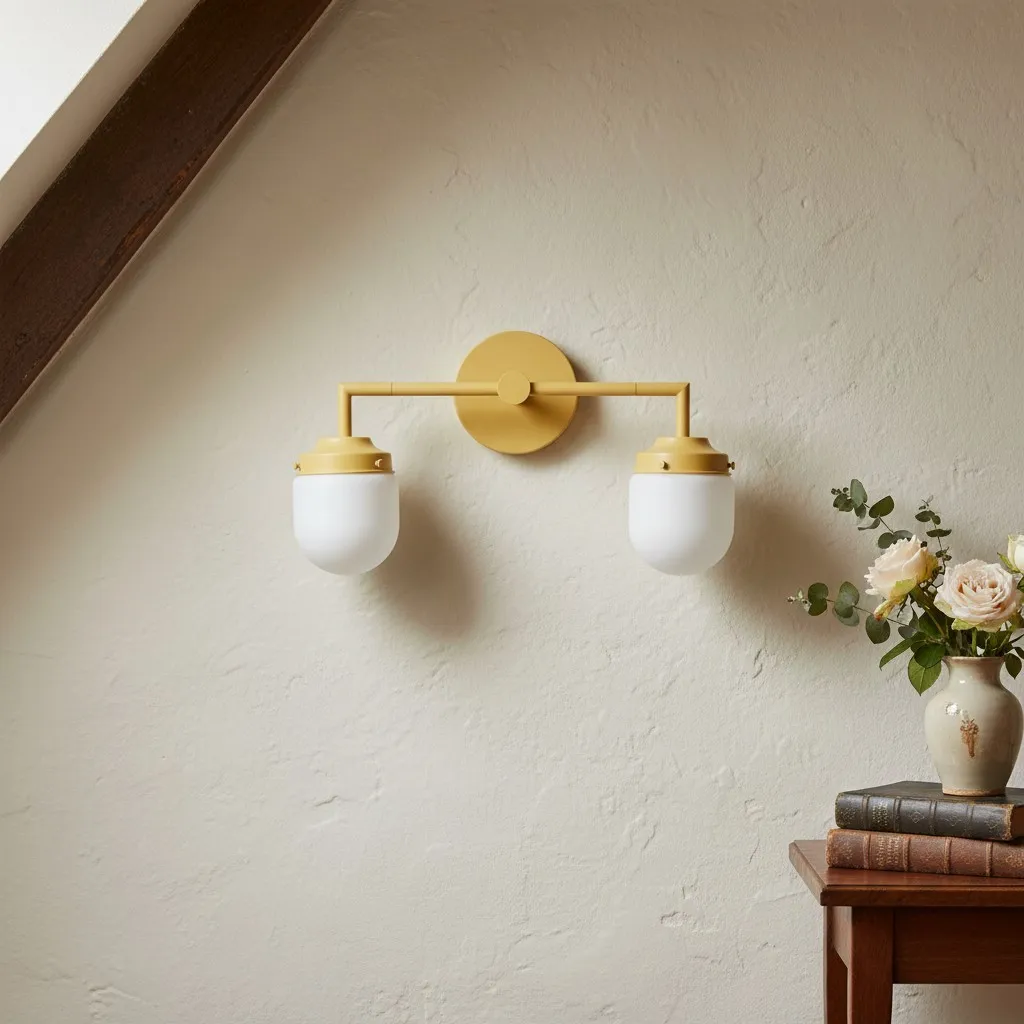 Opalume Glass Double Vanity Light - Vintage Style Bathroom Double Wall Lighting KL1430