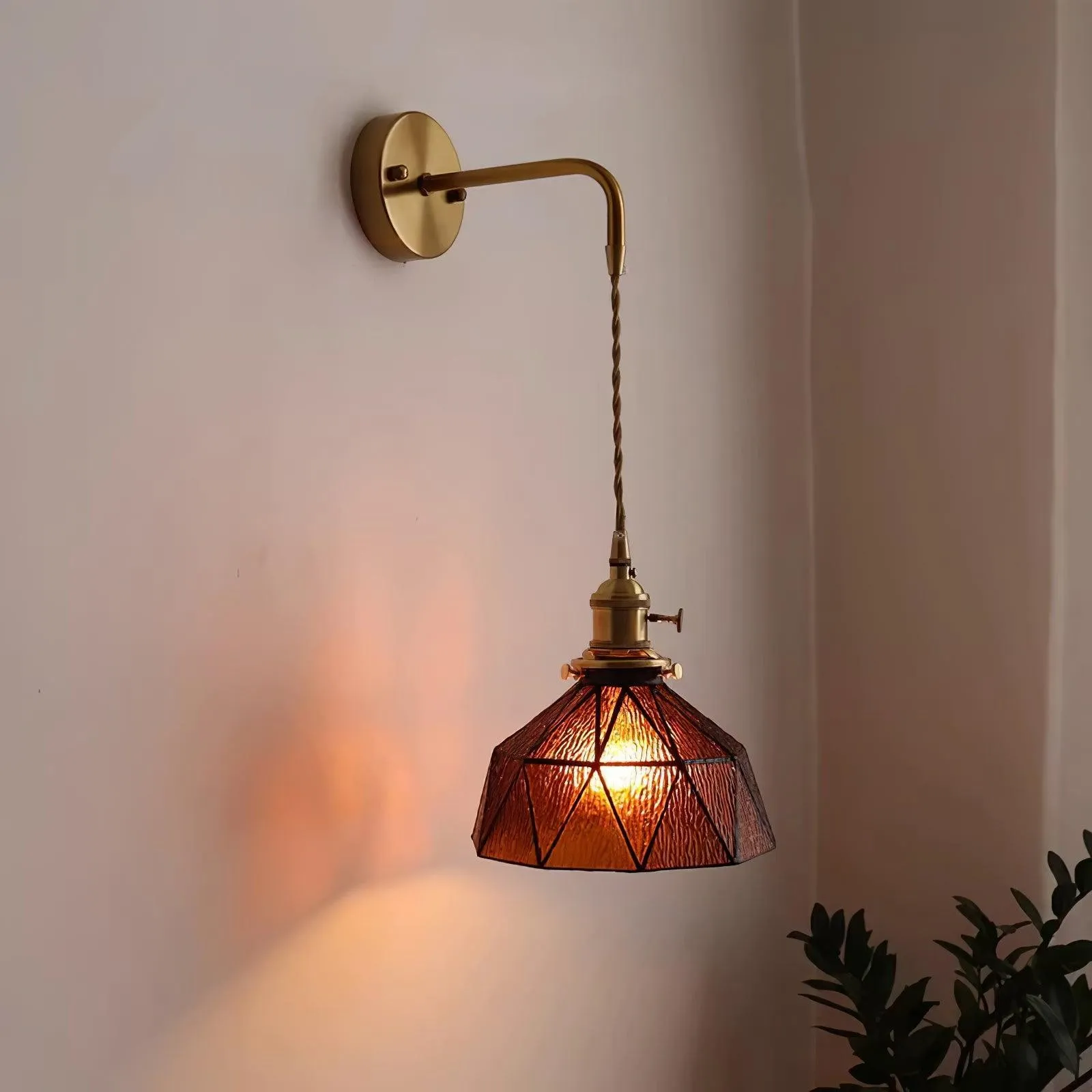 Retro Pastoral Glass Wall Lamp KL613