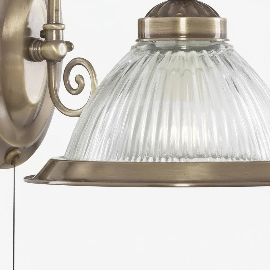 TF Vintora Ribbed Glass Wall Lamp - Industrial Bell Shape for Diner and Hallway KL1959
