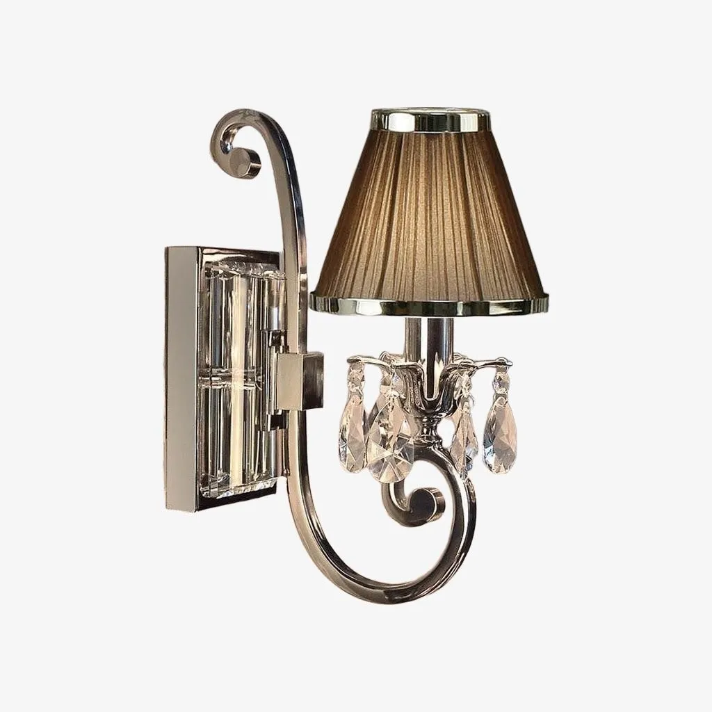 Talonis Luxury Crystal Wall Sconce - Chrome Finish Frame for Bedrooms and Home Décor KL1917