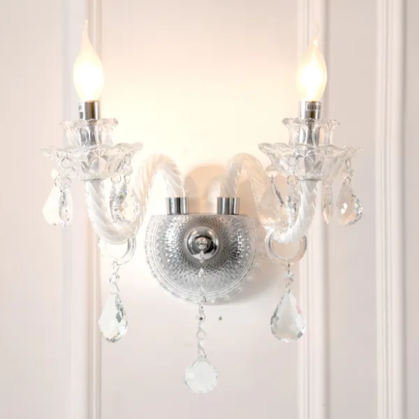 Candlestick Crystal Wall Light