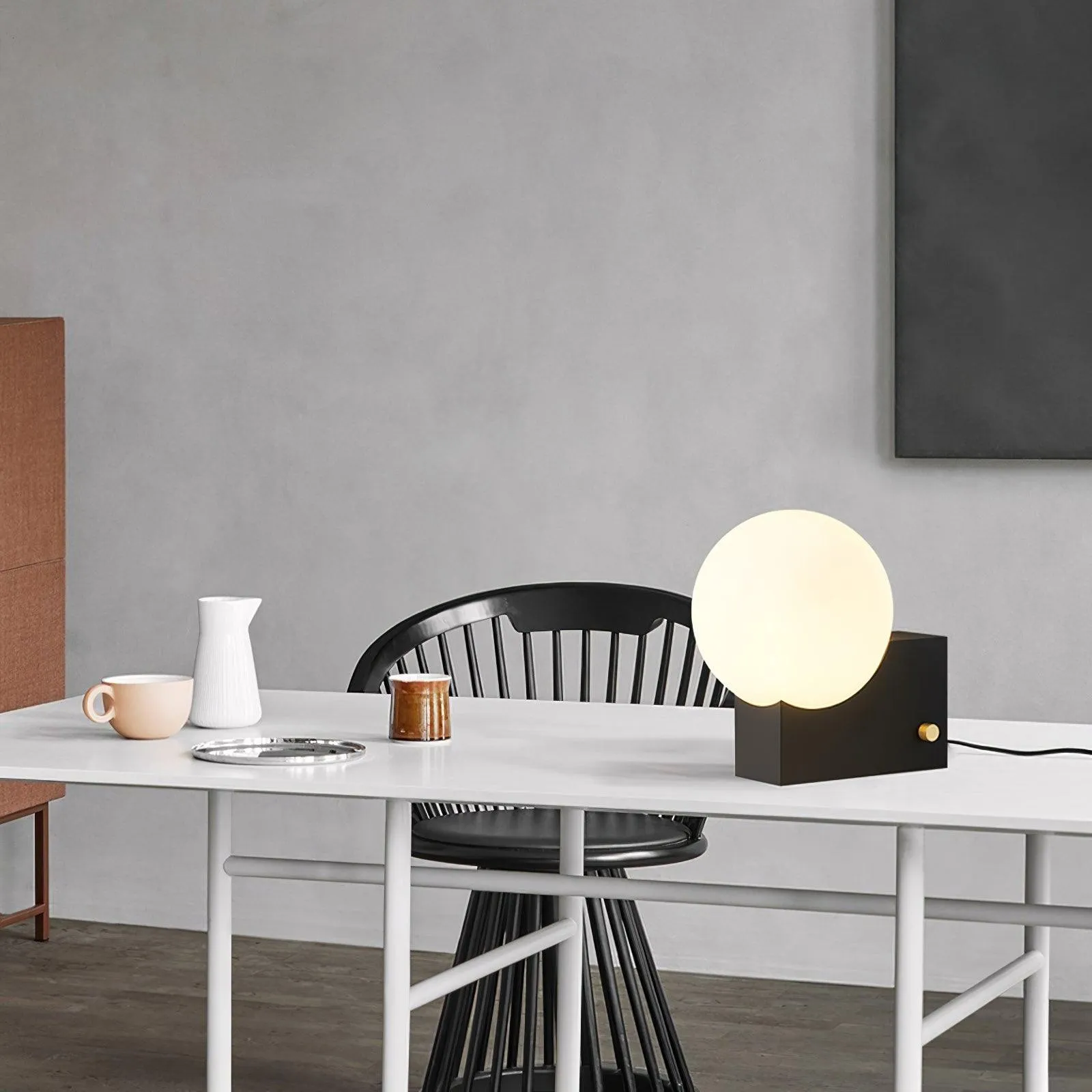 Geometric Lamp Base Glass Globe Table Lamp KL390