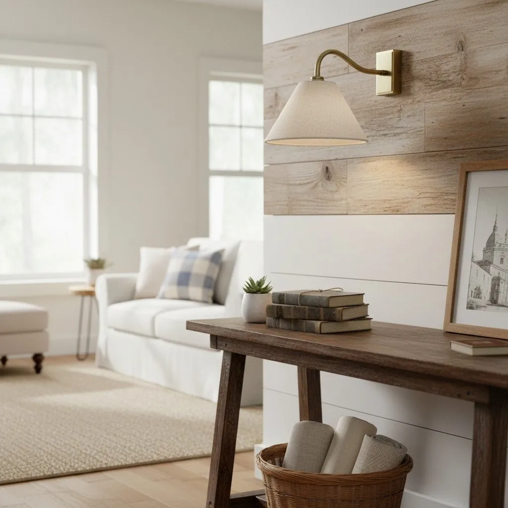 Lumweve Wall Light - Pleated Look Shade Refined Sconce for Corridor and Study KL1868