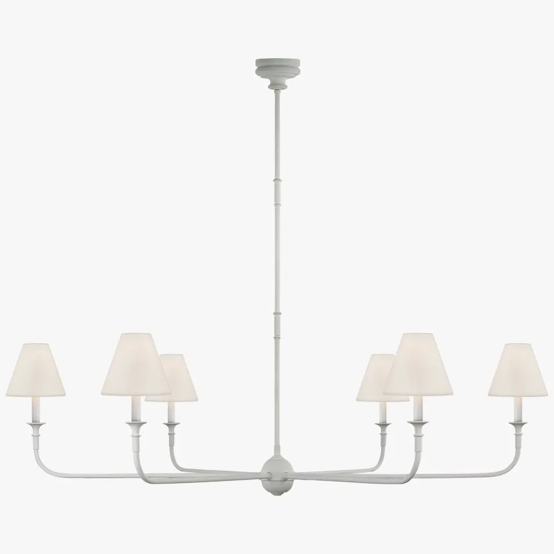 Modern Industrial Metal Chandelier – Luxury Linen Shade Design for Dining or Living Room KL1218
