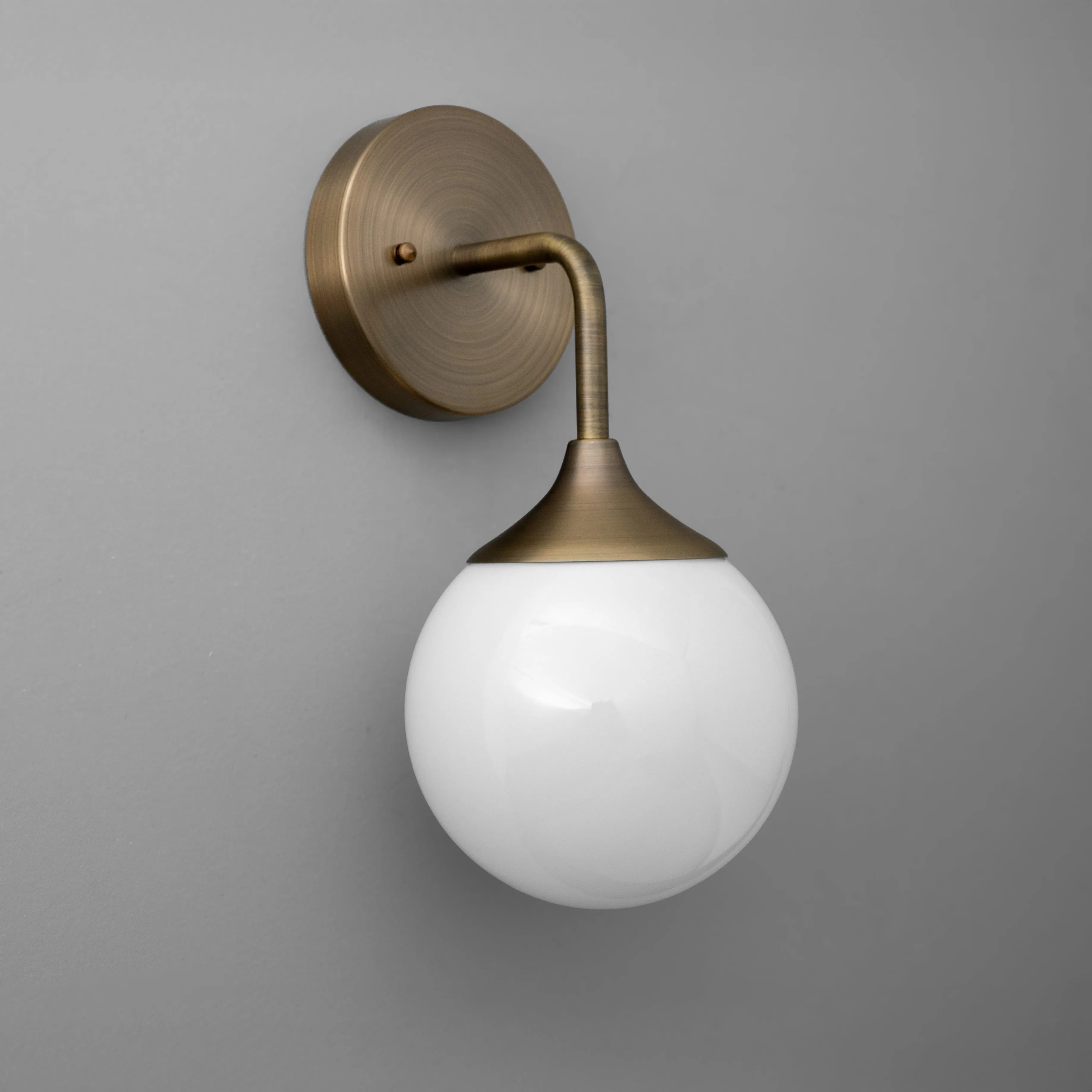 Glorica Glass Wall Sconce - Frosted Globe Light with Brass Fixture KL1512