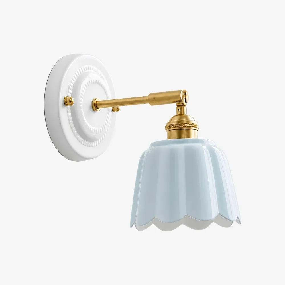 Cienax Retro Ceramic Flower Wall Sconce for Bedroom or Living Room A56