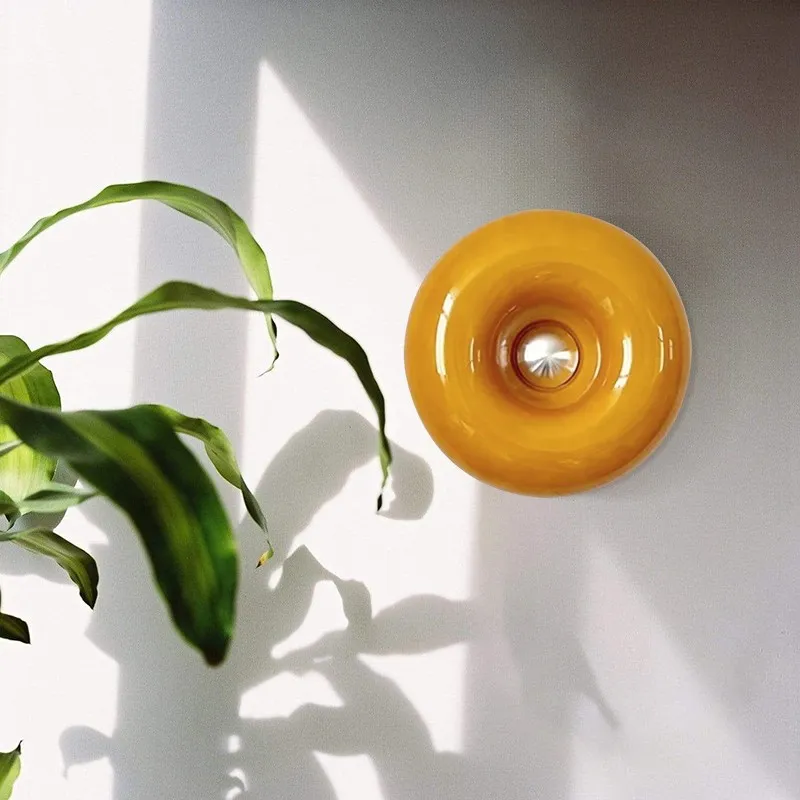 Bauhaus Inspired Round Table Lamp - Donut Glass Wall Light for Home Styling KL25