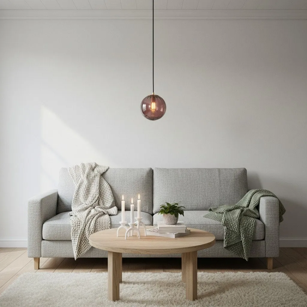 Lunorie Modern Sculptural Glass Globe Pendant Light for Dining Room and Kitchen Lighting KL2131