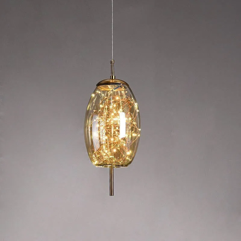 Scandinavian Cylinder Oval Glass Pendant Light KL320