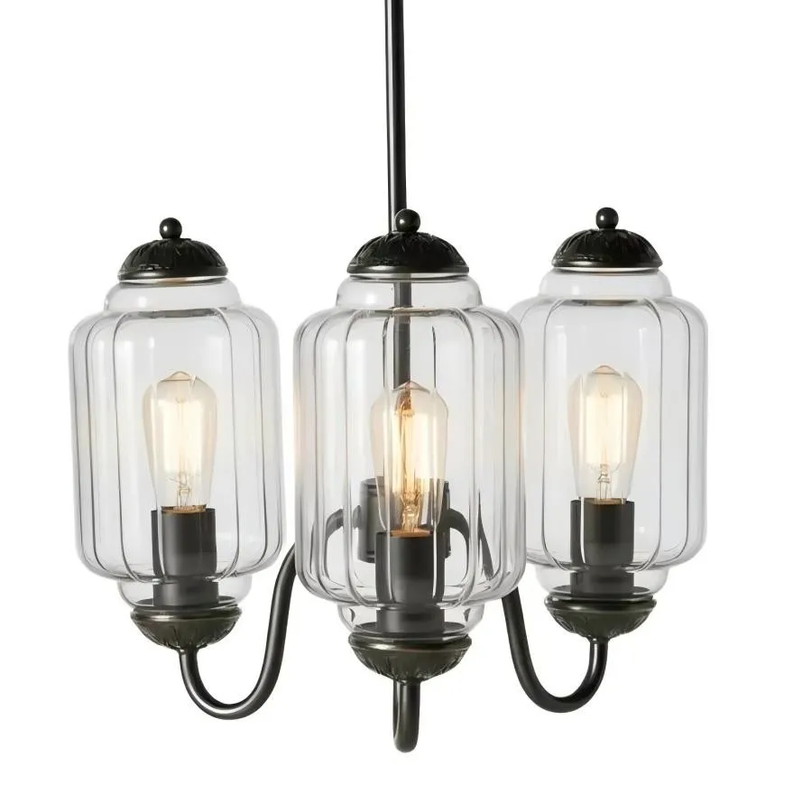 Vintage Eloise Glass 3 Lights Chandelier For Living Room KL928