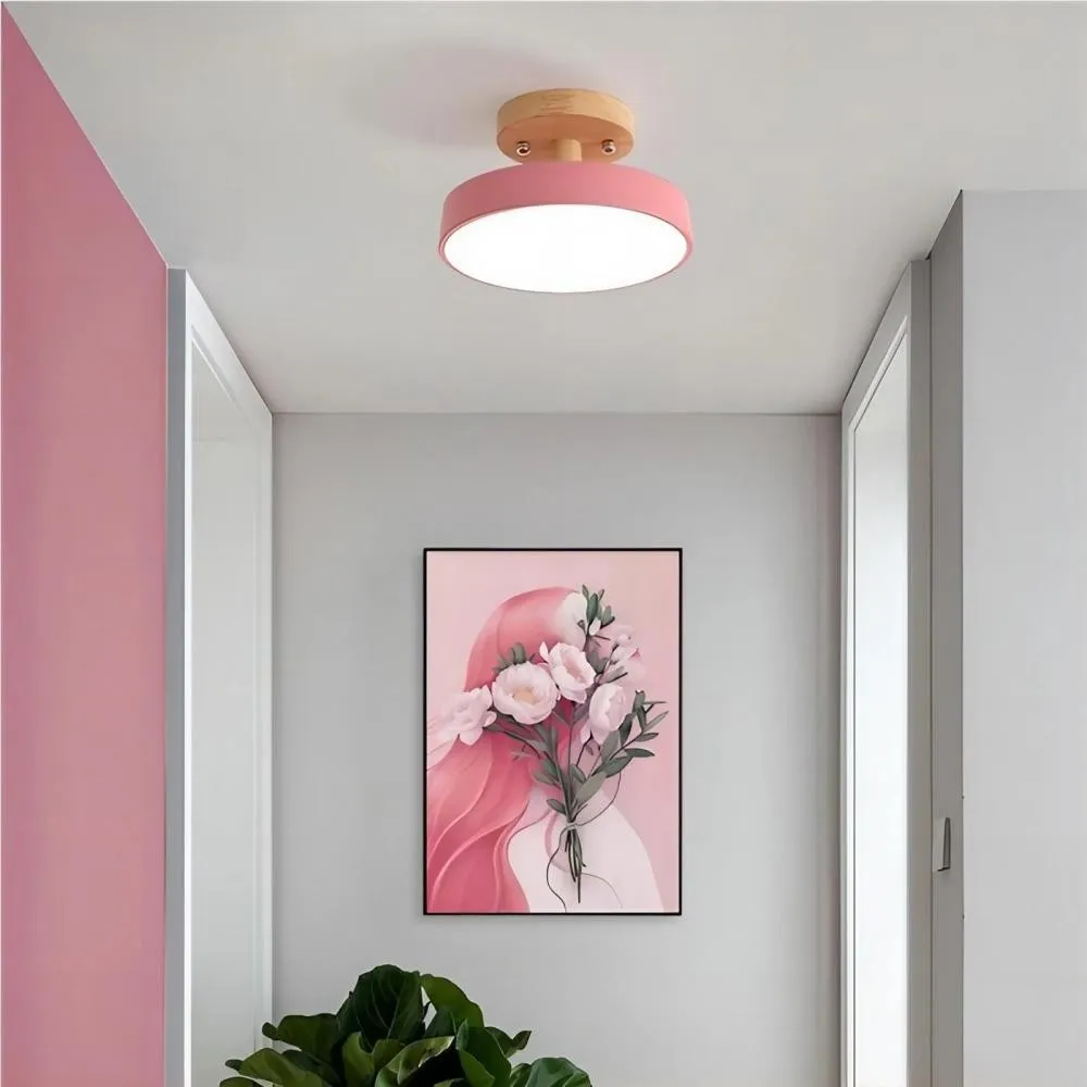 Scandinavian Design Round Wooden Ceiling Light KL37